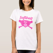 Softball Mam en Nummer T-shirt (Voorkant)