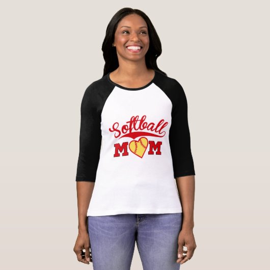 Softball mam hart met SWOOSH T-shirt (Voorkant volledig)
