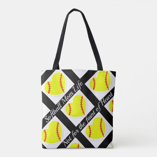 Softball Mam Life: Niet voor de zwakke plek van he Tote Bag (Achterkant)