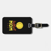 Softball Mam Proud Moeder van Sportspeler Zoon Bagagelabel (Voorkant horizontaal)