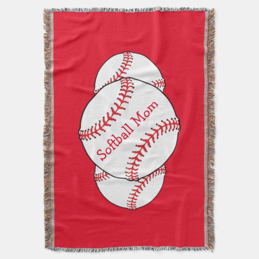 Softball Mam Throw Blanket Deken (Voorkant Verticaal)