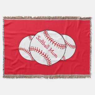 Softball Mam Throw Blanket Deken