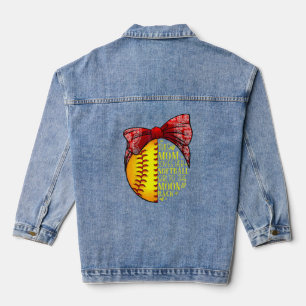 Softball Mam Vrouwen Pitcher Catcher Girls Denim Jacket