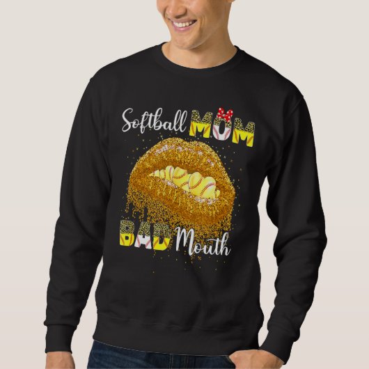 Softball mama Bad Mouth Softball Life Trui (Voorkant)