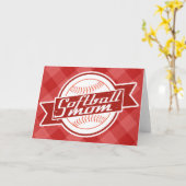 Softball mama Birthday Moederdag Kaart (Gele Bloem)