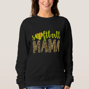 Softball Mama Cute Cheetah Moederdag Sports 3 Trui