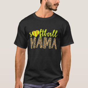 Softball Mama Cute Cheetah Moederdag Sports T-shirt