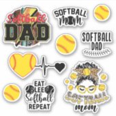 Softball mama en papa sticker (Voorkant)