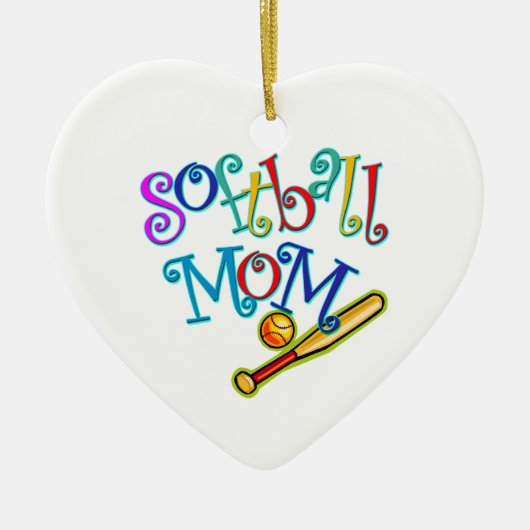 Softball mama keramisch ornament (Voorkant)