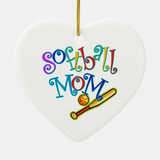Softball mama keramisch ornament (Achterkant)