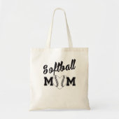 Softball mama met hart tote bag (Voorkant)