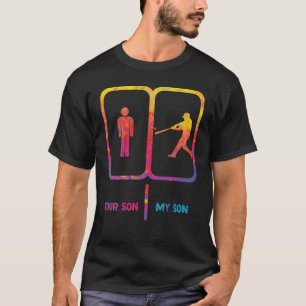 softball mama mijn zoon jouw zoon t-shirt