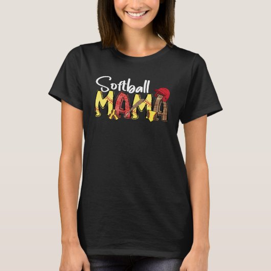 Softball Mama Moederdag Moeder leven Beste Mam Ooi T-shirt (Voorkant)