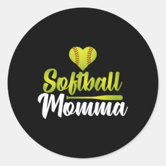 Softball mama Moederdag voor ondersteunende moeder Ronde Sticker