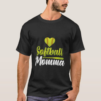 Softball mama Moederdag voor ondersteunende moeder T-shirt