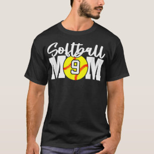 Softball mama Nummer 9 T-shirt
