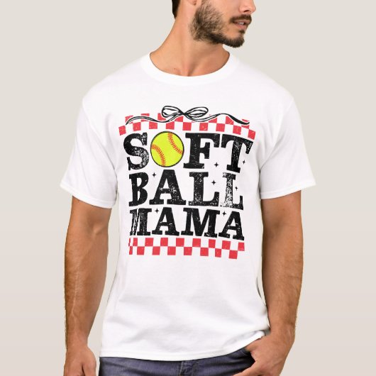 Softball Mama Retro T-shirt (Voorkant)