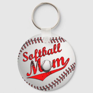 Softball mama sleutelhanger