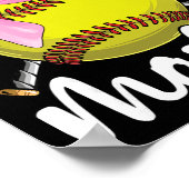 Softball Mama Softball Coquette Strik  Poster (Hoek)