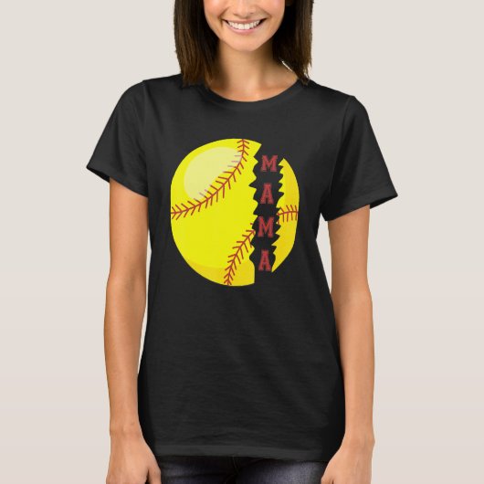 Softball Mama Sport Game Day Moederdag T-shirt (Voorkant)