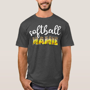 Softball Mamie Cheetah Pattern Grandma of ma T-shirt