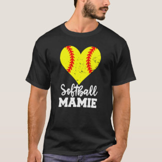 Softball Mamie Softball Heart Grandma Mamie T-shirt