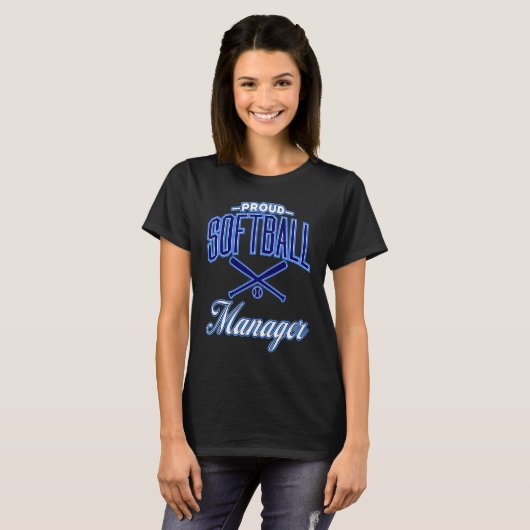 Softball Manager voor vrouwen en Mannen T-shirt (Voorkant volledig)