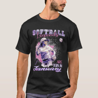 Softball meisje - Legends worden geboren in januar T-shirt