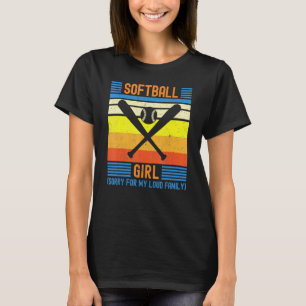 Softball Meisje Sorry voor mijn luide familie matc T-shirt