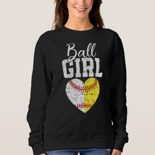 Softball Meisje Voor Vrouwen Pitcher Catcher Moede Trui (Voorkant)