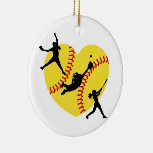Softball meisjes kerst ornament (Rechts)