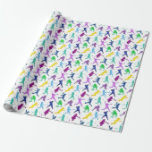 Softball-meisjes Multi-Color Cadeaupapier (Uitgerold)