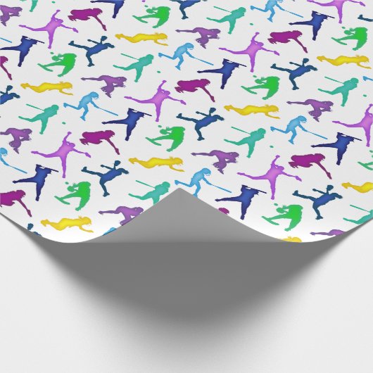 Softball-meisjes Multi-Color Cadeaupapier (Hoek)