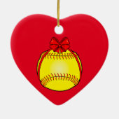 Softball met boog voor Kerstmis Keramisch Ornament (Achterkant)