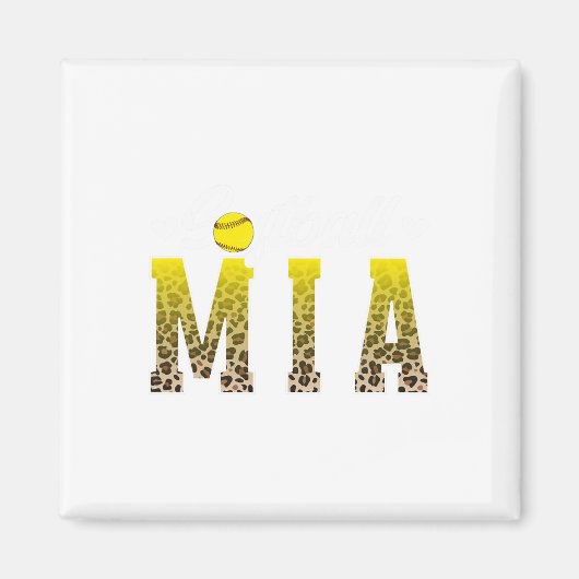 Softball Mia Leopard Grandma Mia Of A Softball Pla Magneet (Voorkant)