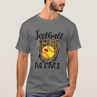 Softball Mimi Leopard Game Day Gift for Moeder Spo T-shirt