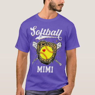 Softball Mimi Leopard Game Day Softball Moeder D T-shirt