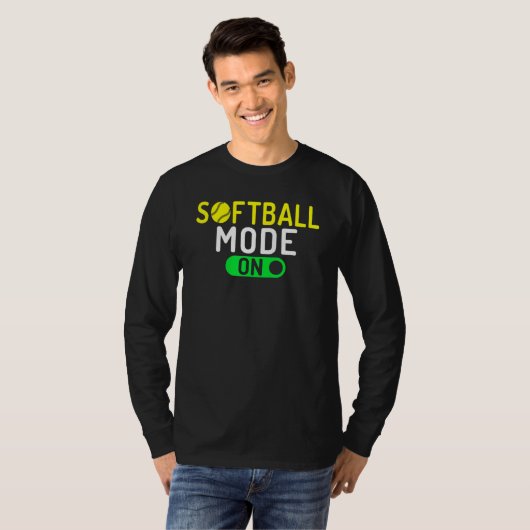 Softball Mode On Softball T-shirt (Voorkant volledig)