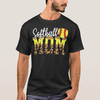 Softball Moeder Leopard Hart Sport Moederdag 1 T-shirt