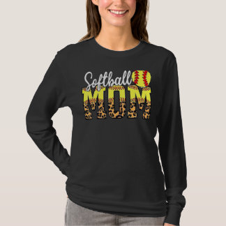 Softball Moeder Leopard Hart Sport Moederdag 1 T-shirt
