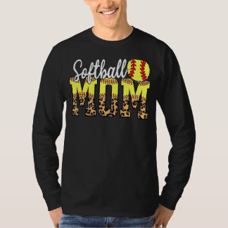Softball Moeder Leopard Hart Sport Moederdag 1 T-shirt