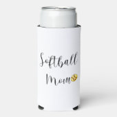 Softball Moeder Schattig Aangepast Nummer Seltzer Blikjeskoeler (Seltzer Voorkant)