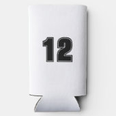 Softball Moeder Schattig Aangepast Nummer Seltzer Blikjeskoeler (Achterkant)