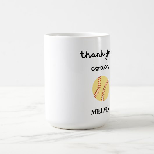 Softball Mok voor sportcoach, dank u cadeau (Center)