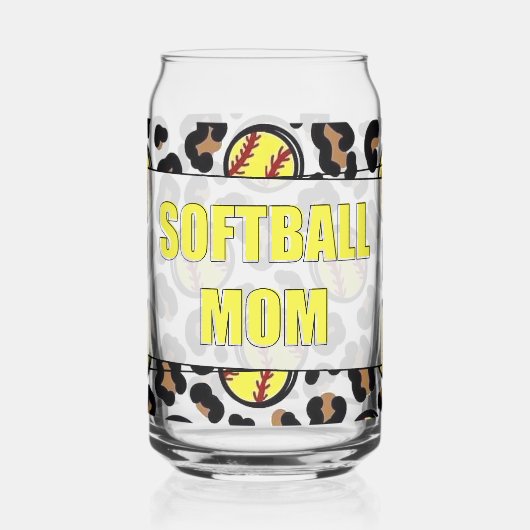 Softball mom blikvorm glas (Links)