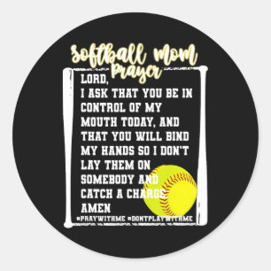 Softball Mom Gebedsspel Dag Honkbal Christelijk Re Ronde Sticker