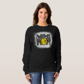 Softball Mom Leopard Print Bleached Distressed Tre Trui (Voorkant volledig)