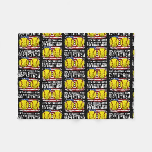 Softball Mom Like A Baseball Mom But With Bigger Fleece Deken (Voorkant (Horizontaal))