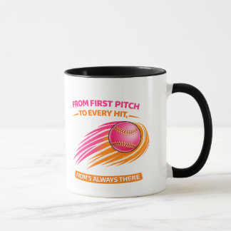 Softball Mom Mug – From First Pitch to Every Hit M Mok