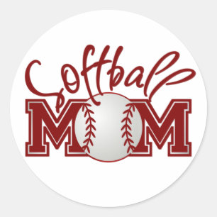 Softball MOM Ronde Sticker